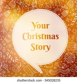 Vector christmas doodles card with your christmas story