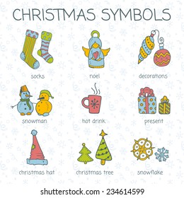 Vector christmas doodles icons. Eps10