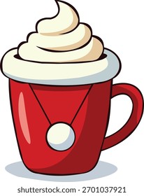 Elemento de Vector de Navidades   Taza de café de color rojo