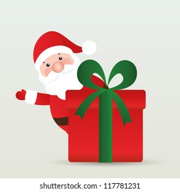 Vector Christmas element. Vintage santa claus