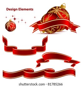 vector christmas elements for your design over white background