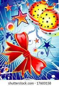 VECTOR Christmas fantasy bubbles and star background