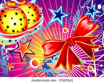 VECTOR Christmas fantasy bubbles and star background