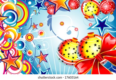 VECTOR Christmas fantasy bubbles and star background