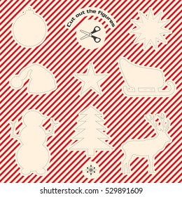 Vector christmas figurines for cutting