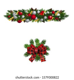 Vector Christmas Fir Decoration isolated