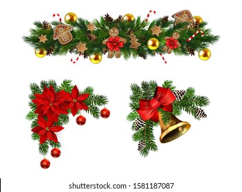 Vector Christmas Fir Decoration isolated