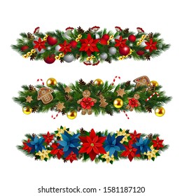 Vector Christmas Fir Decoration isolated