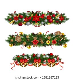 Vector Christmas Fir Decoration isolated