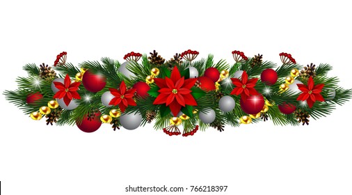 Vector Christmas Fir Decoration Isolated Stock Vector (Royalty Free ...