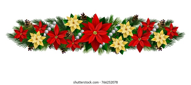 Vector Christmas Fir Decoration isolated