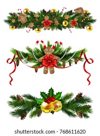 Vector Christmas Fir Decoration isolated