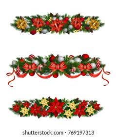 Vector Christmas Fir Decoration isolated