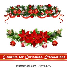 Vector Christmas Fir Decoration isolated