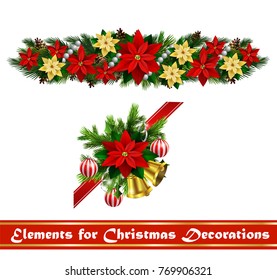 Vector Christmas Fir Decoration isolated