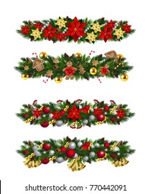 Vector Christmas Fir Decoration isolated