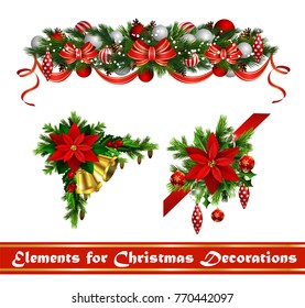 Vector Christmas Fir Decoration isolated