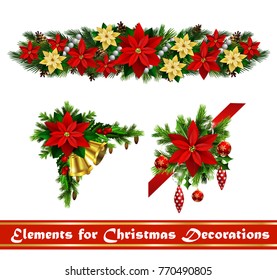 Vector Christmas Fir Decoration isolated