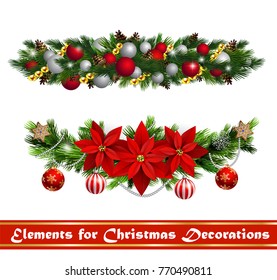 Vector Christmas Fir Decoration isolated