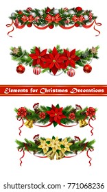 Vector Christmas Fir Decoration isolated