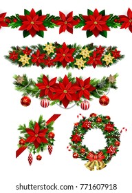 Vector Christmas Fir Decoration isolated