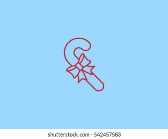 Vector christmas flat line candy icon