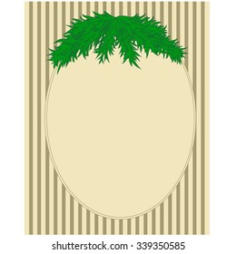 vector christmas frame with hand draw pine tree branch