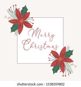 Vector christmas frame. Holidays background