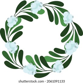 Marco vectorial de Navidad con mistletoe. Ilustración hecha a mano para felicitaciones e invitaciones con coraje y marco.