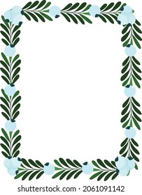 Vector Christmas frame with mistletoe. Hand-drawn illustration for congratulations and invitations with wreath and frame.