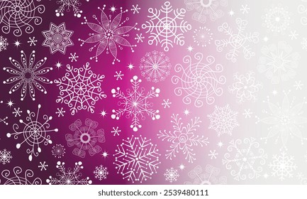 Quadro de Natal vetorial com flocos de neve brancos e lugar para texto	
