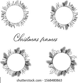Vector christmas frames for greeting cards, prints, backgrounds...