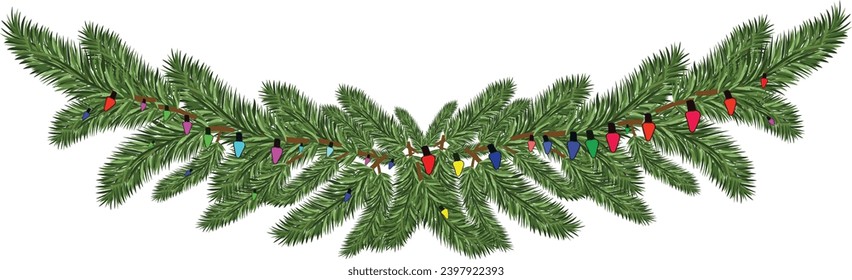 Vector Christmas Garland Illustration, EPS format with 300dpi resolution