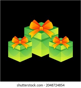 vector christmas gift box logo