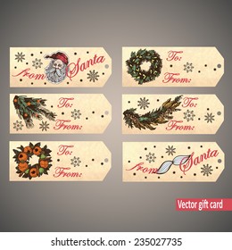 Vector Christmas gift cards. Hand-drawing. Vector illustration. Christmas decor. Illustration for greeting cards  and other printing projects.
