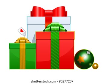 Vector Christmas gift icon. Gradient illustration