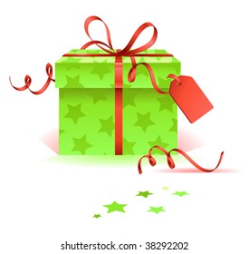 Vector Christmas Gift With Tag