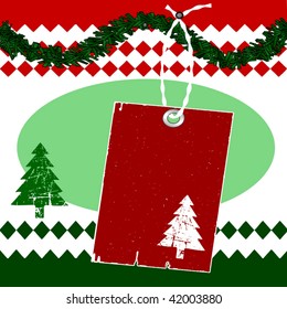 Vector Christmas Gift Tag Card Design
