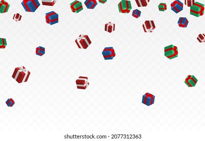 Vector Christmas gifts falling from the sky png. PNG gifts, multicolored gifts, box, Christmas gift, holiday.