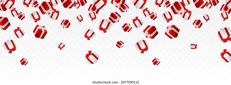 Vector Christmas Gifts Falling From The Sky Png. PNG Gifts, Multicolored Gifts, Box, Christmas Gift, Holiday.