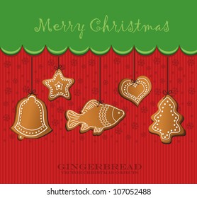 vector christmas gingerbread card