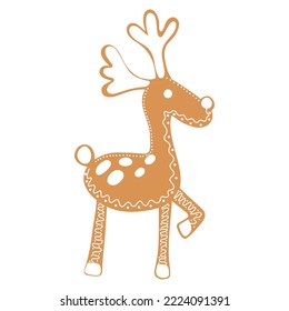 vector Christmas gingerbread in the form of a deer.