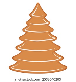 Vektor Weihnachts-Lebkuchen in Form eines Tannenbaums zum Dekorieren von Winter-Lebkuchen-Illustrationen