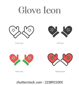 vector christmas  gloves icon set. It can be used for card, poster, banner, t-shirt design. Xmas design