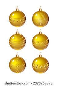 Vector christmas gold balls with gold. Great decorative element 
 dor your Christmas and New year design.