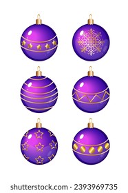 Bolas de oro de navidad vectorial con oro. Gran elemento decorativo 
 da tu diseño de Navidad y Año Nuevo.