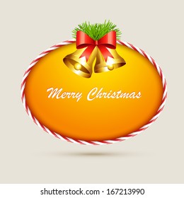 sino de ouro de natal de vetor com espaço para o seu texto