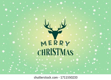 vector christmas green background with Santa reindeer image