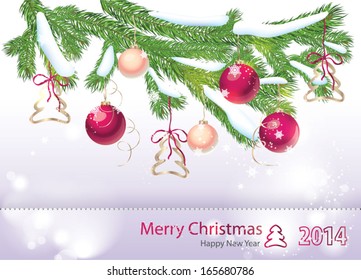 Vector Christmas Greeting Card 2014. 