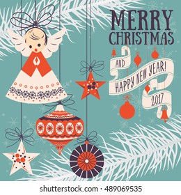 Vector Christmas greeting card